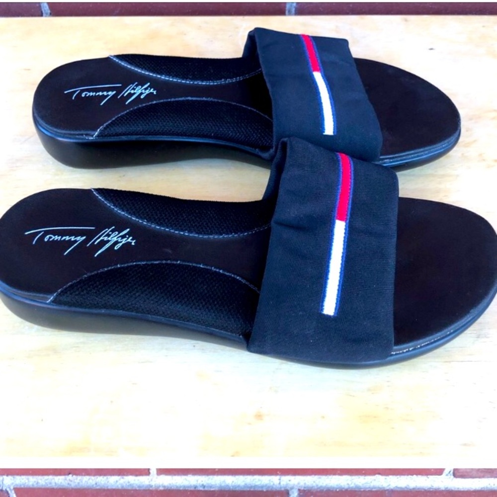 Tommy Hilfiger Blue Slide On Sandals Sz7.5M